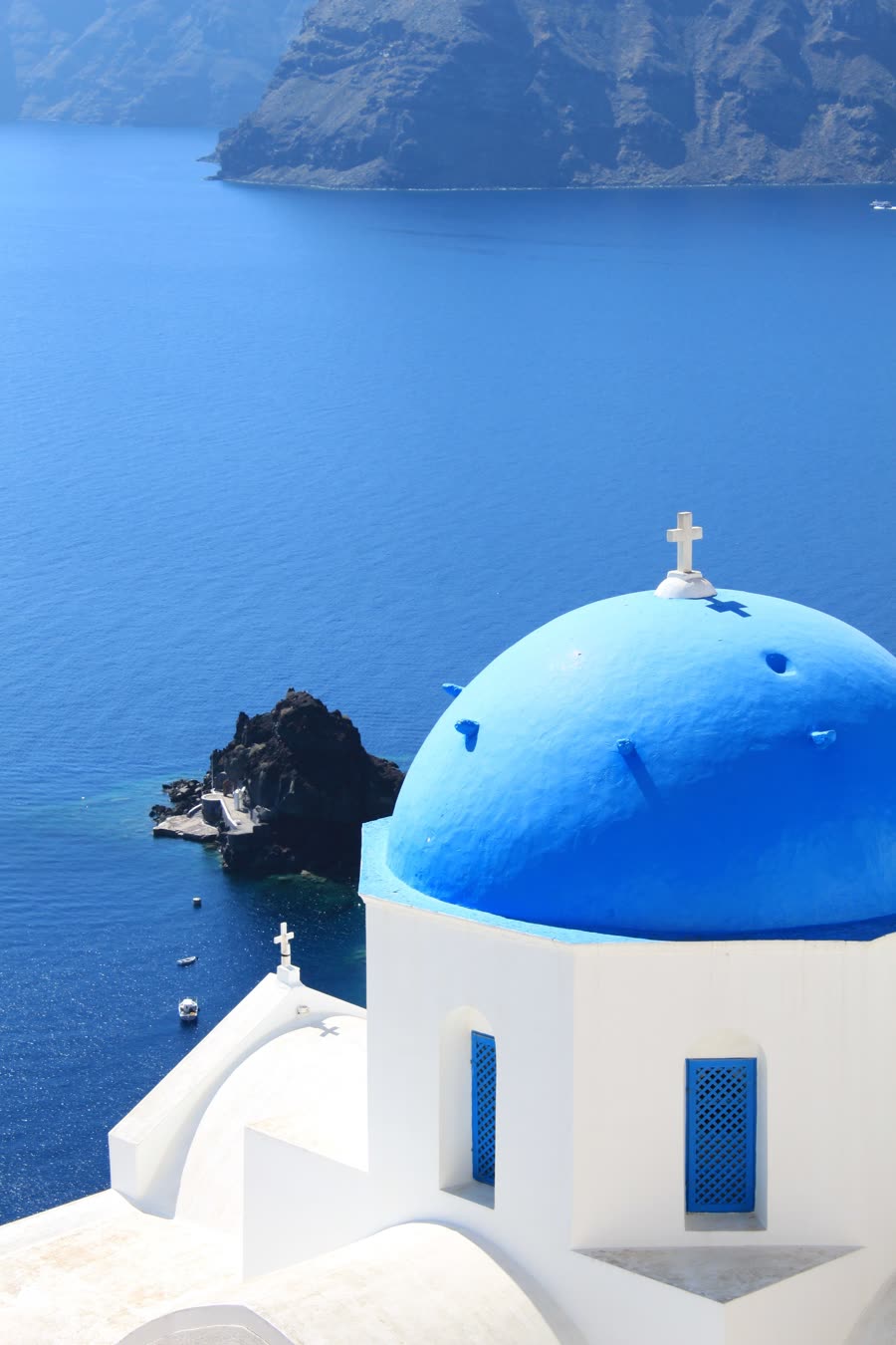 Santorini caldera, blue dome